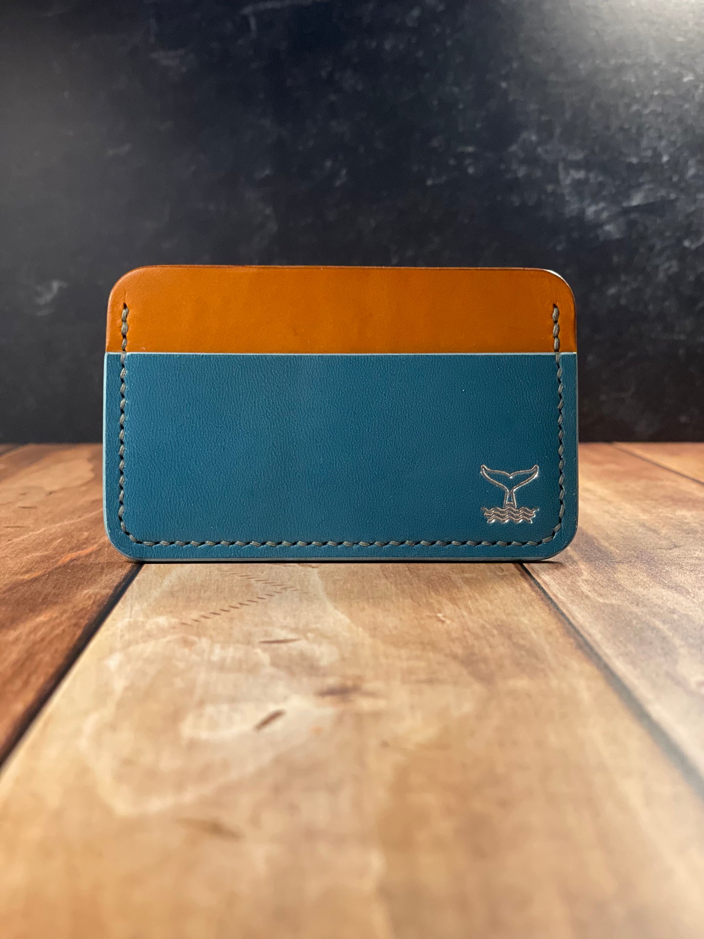 Cardholder - Cyan Blue & Olmo