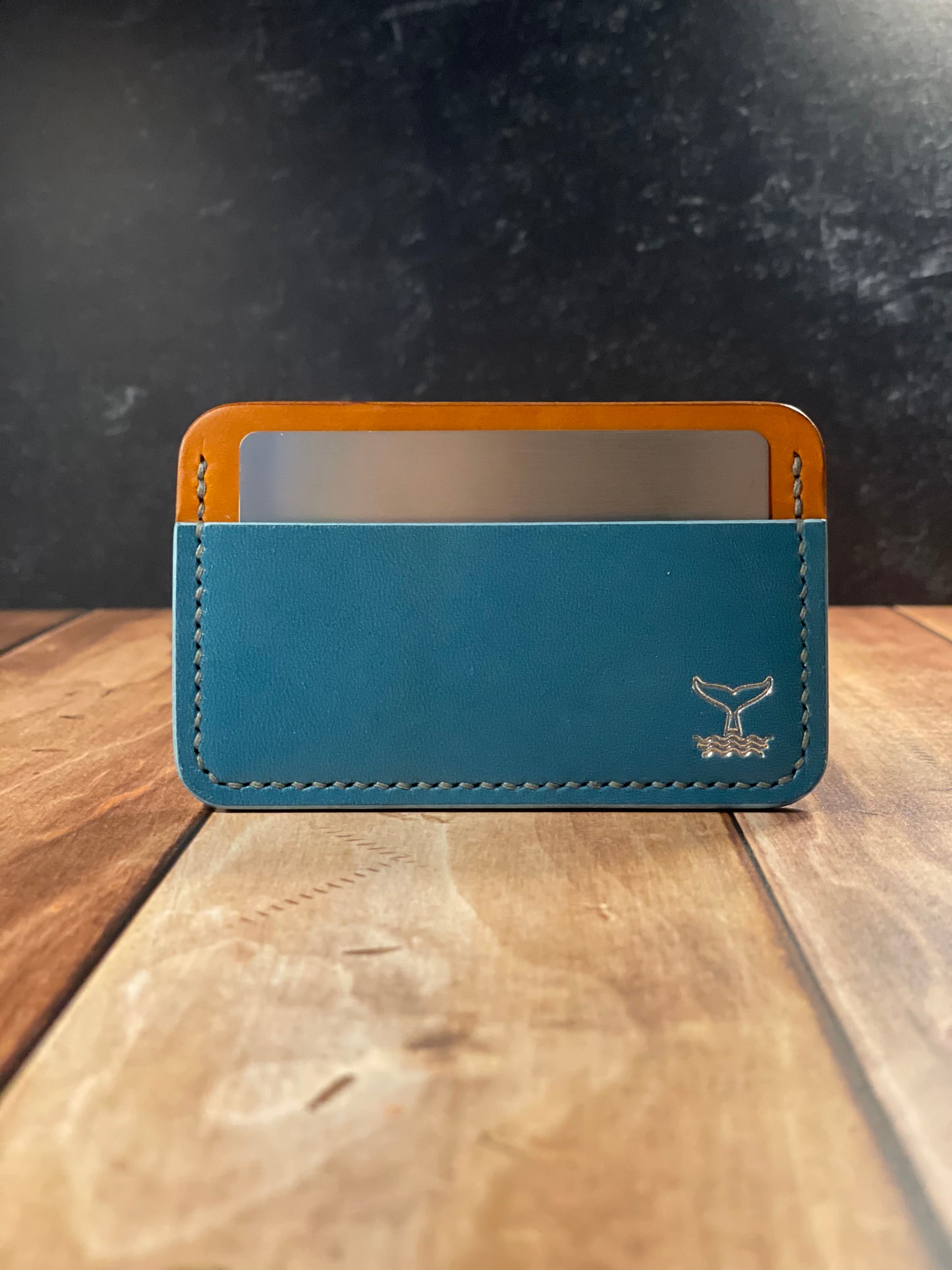 Cardholder - Cyan Blue & Olmo