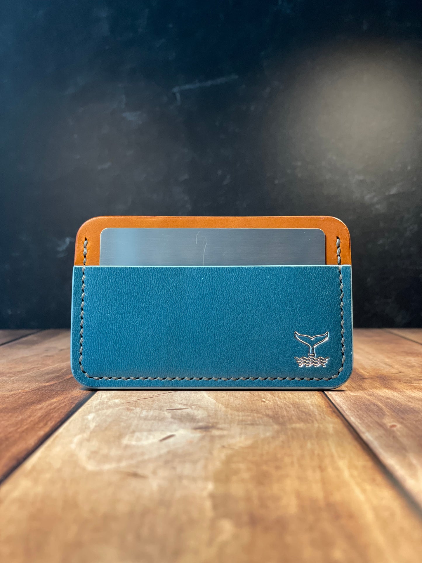 Cardholder - Cyan Blue & Olmo