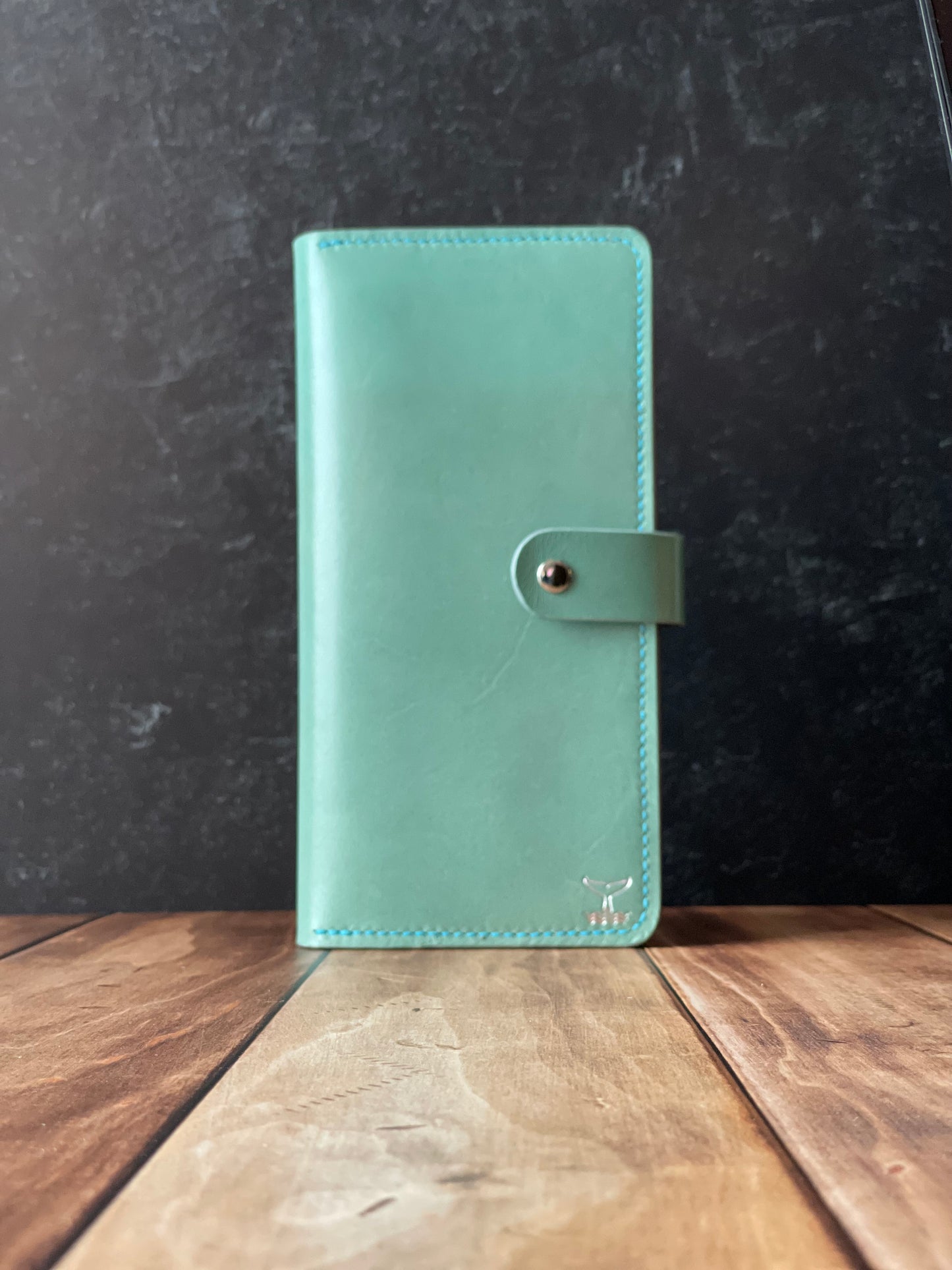 Long Wallet - Aqua & Coral