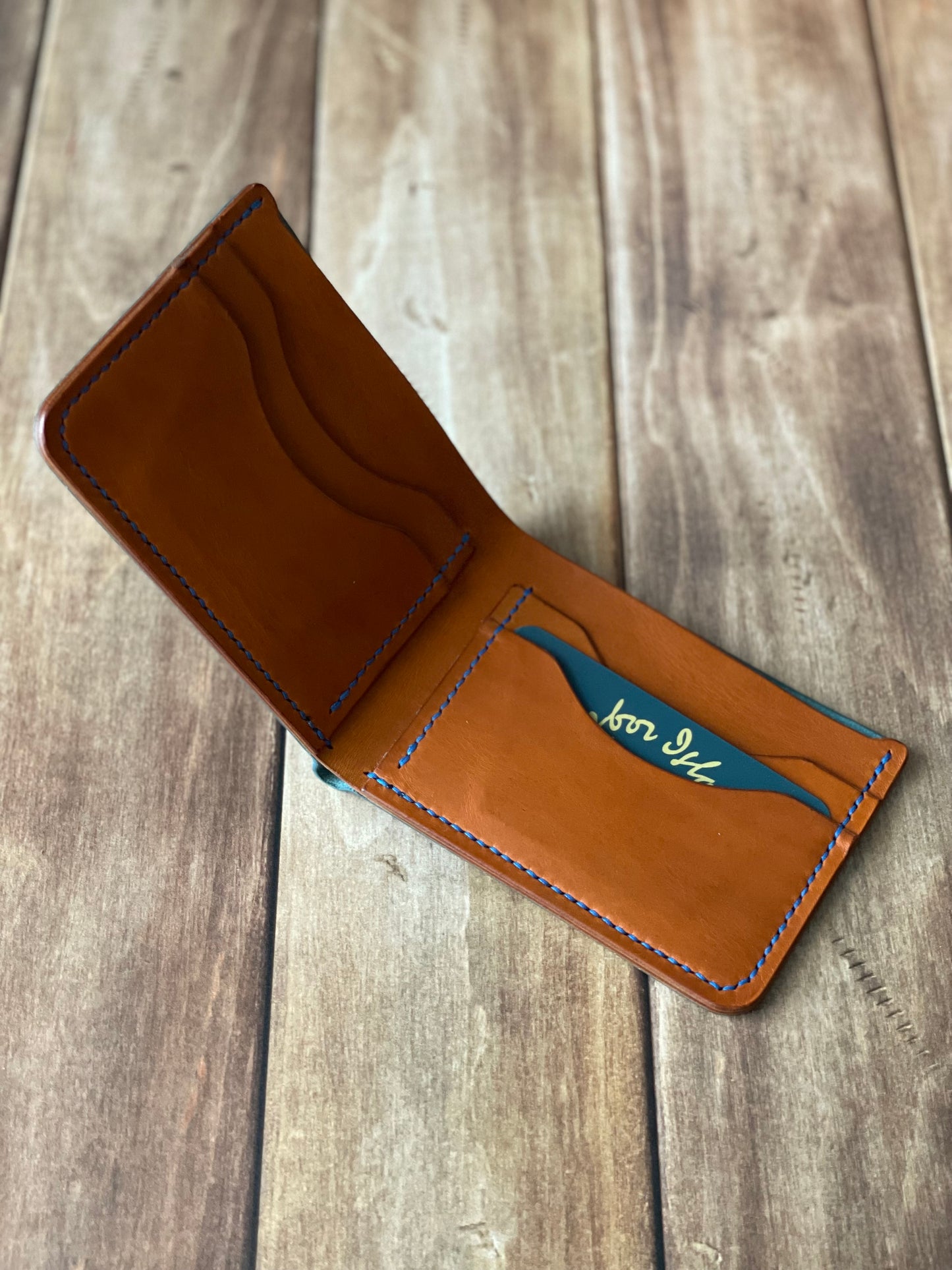 Bi-fold Wallet Blue & Olmo