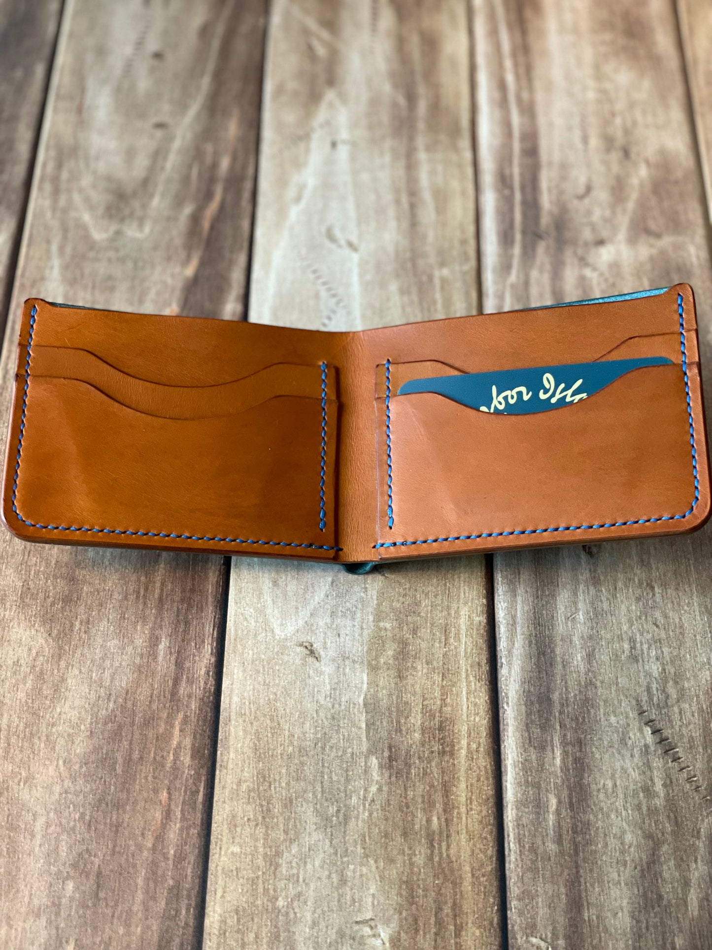 Bi-fold Wallet Blue & Olmo