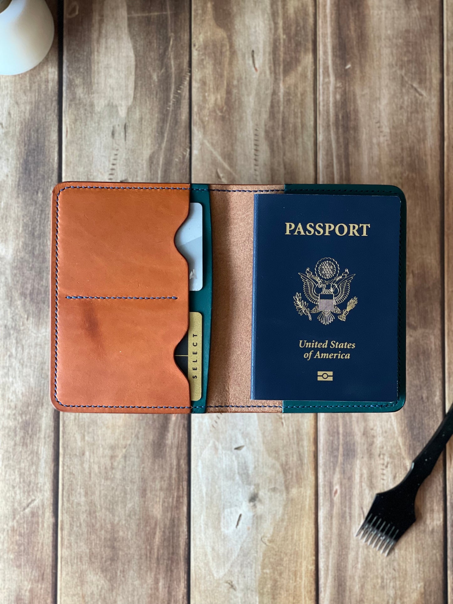 Passport Cover - Olmo/Turquoise