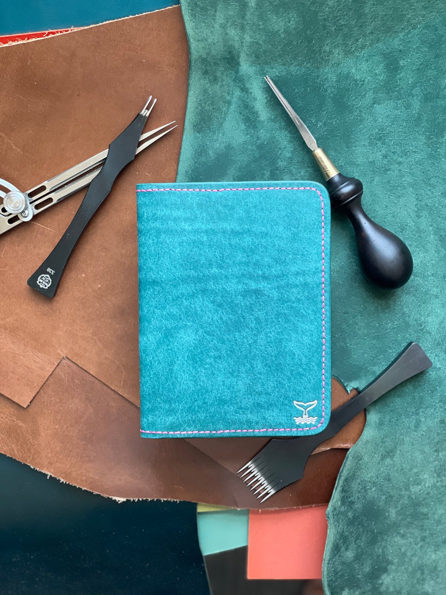 Passport Cover (Turquoise/Coral)