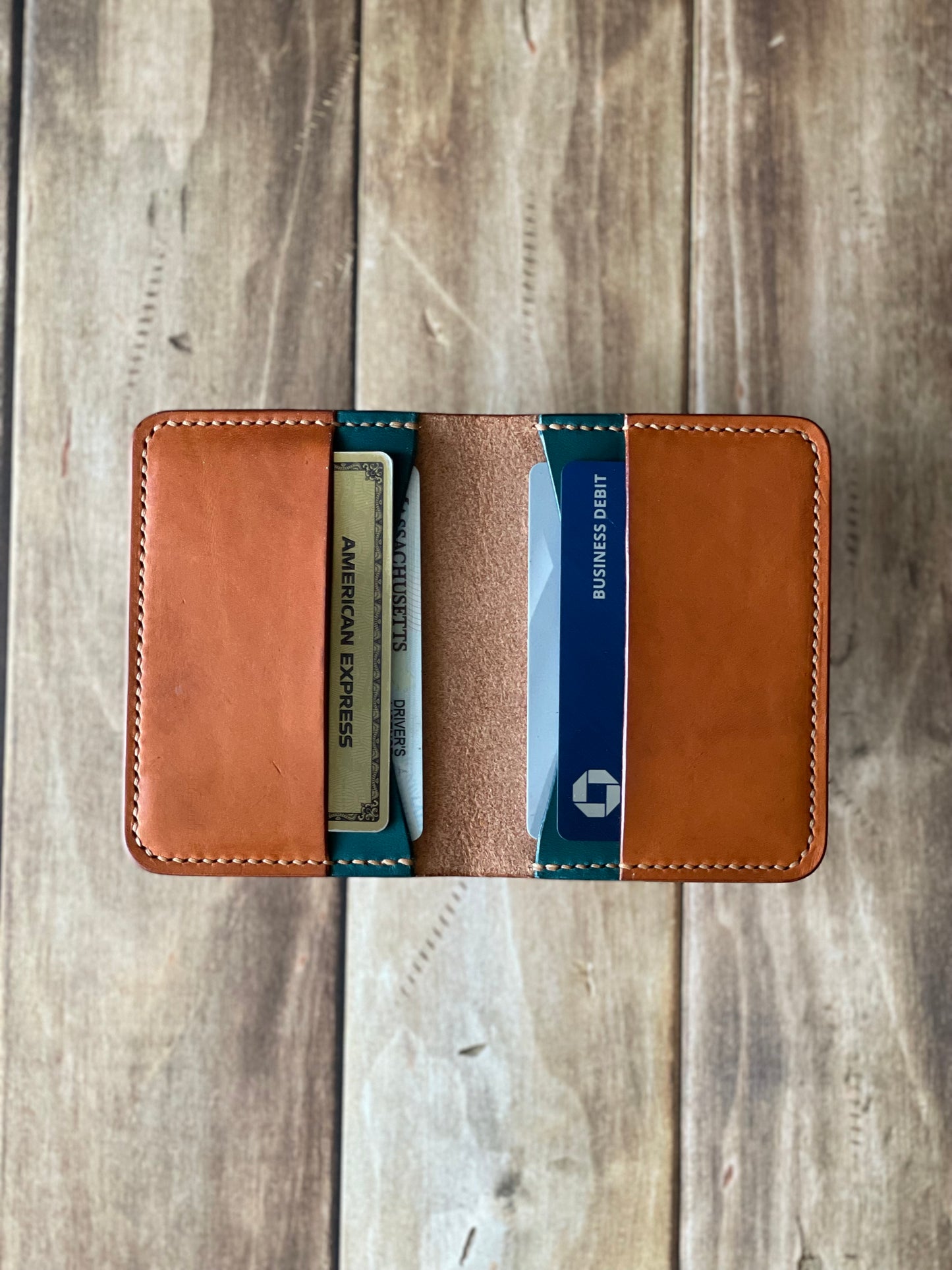 Bi-fold Cardholder - Olmo/Turquoise