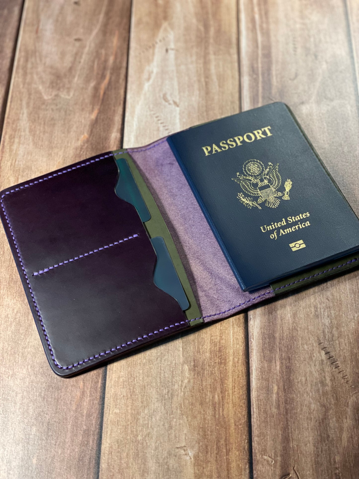 Passport Cover - Violet & Grey