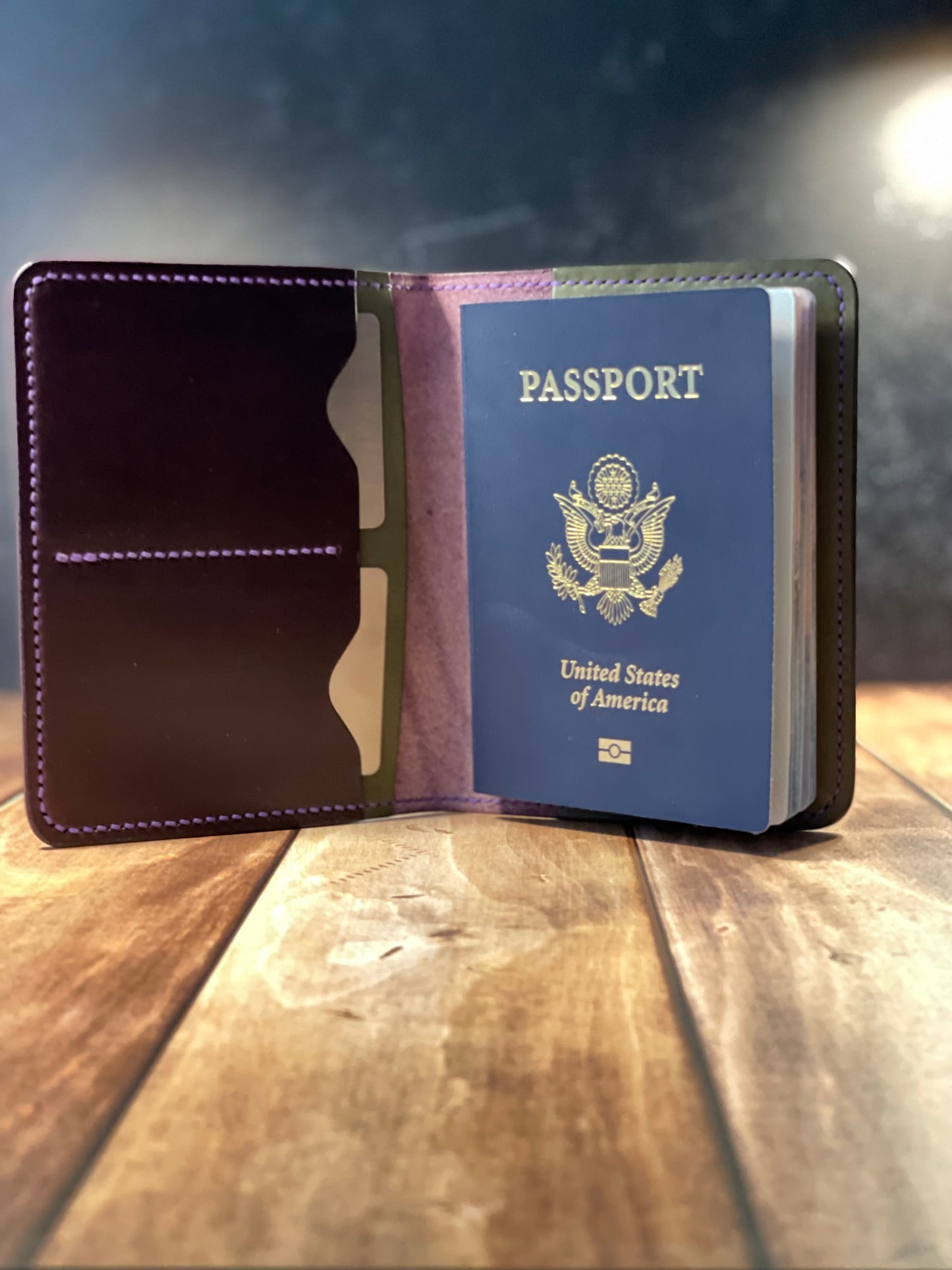 Passport Cover - Violet & Grey